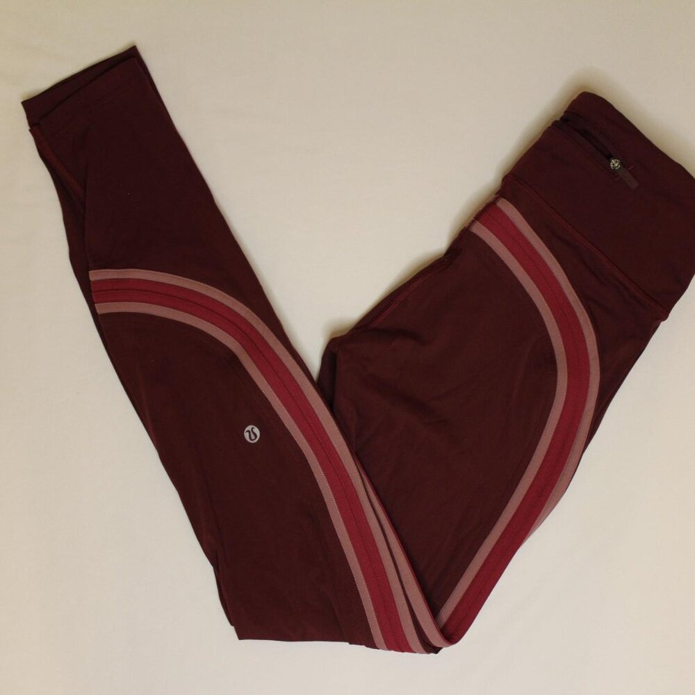 lululemon burgundy and pink leggings